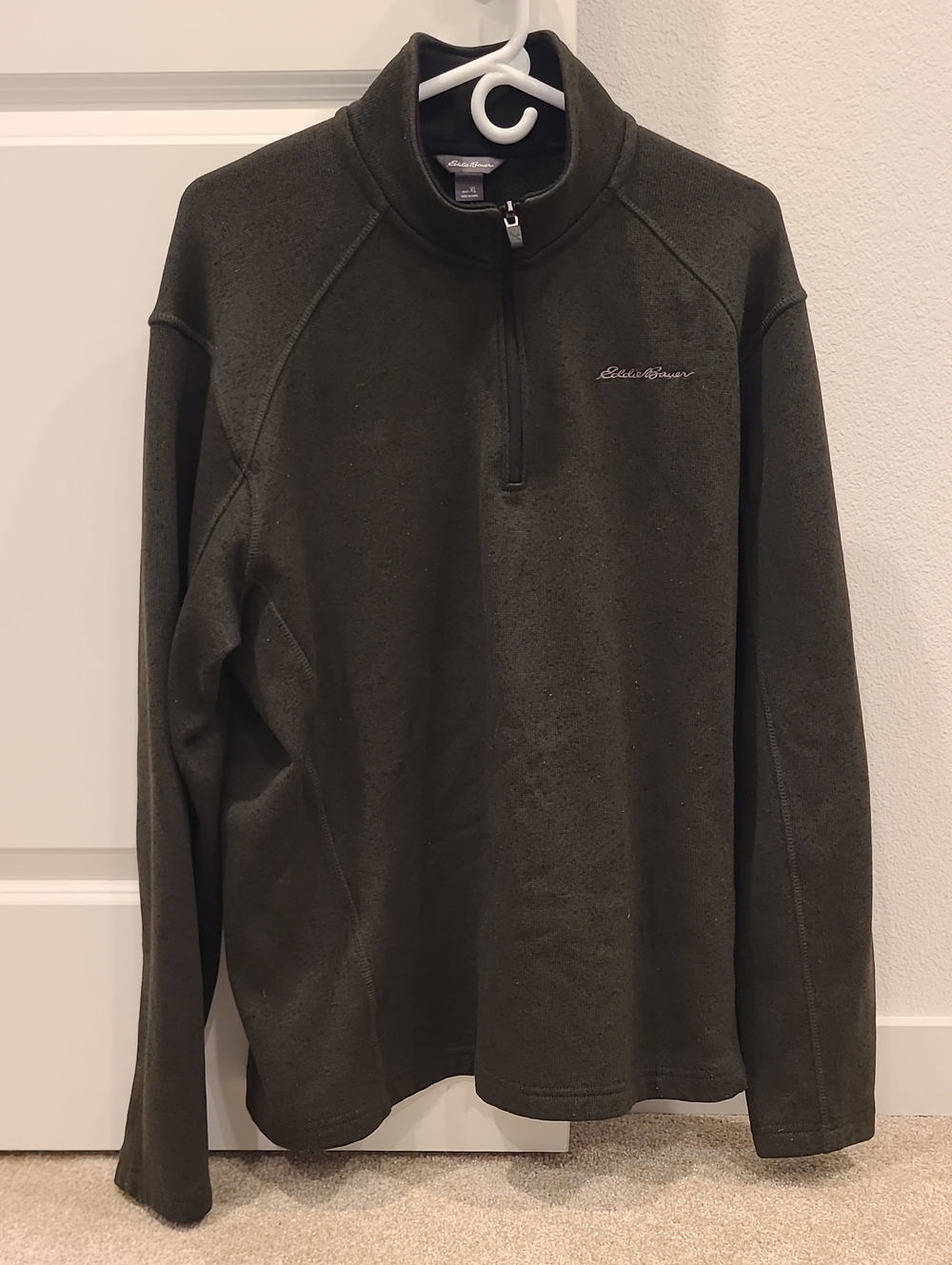 Eddie Bauer Men's Dark Olive Half-Zip Fleece Pullover